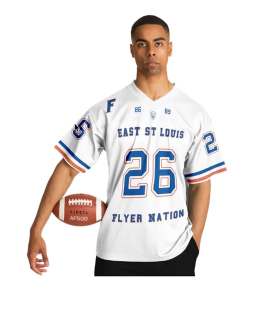 Custom football jersey with your name, number, and school colors